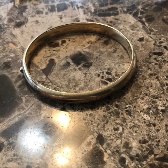 Antique gold plated bangle bracelet - Picture 1 of 8